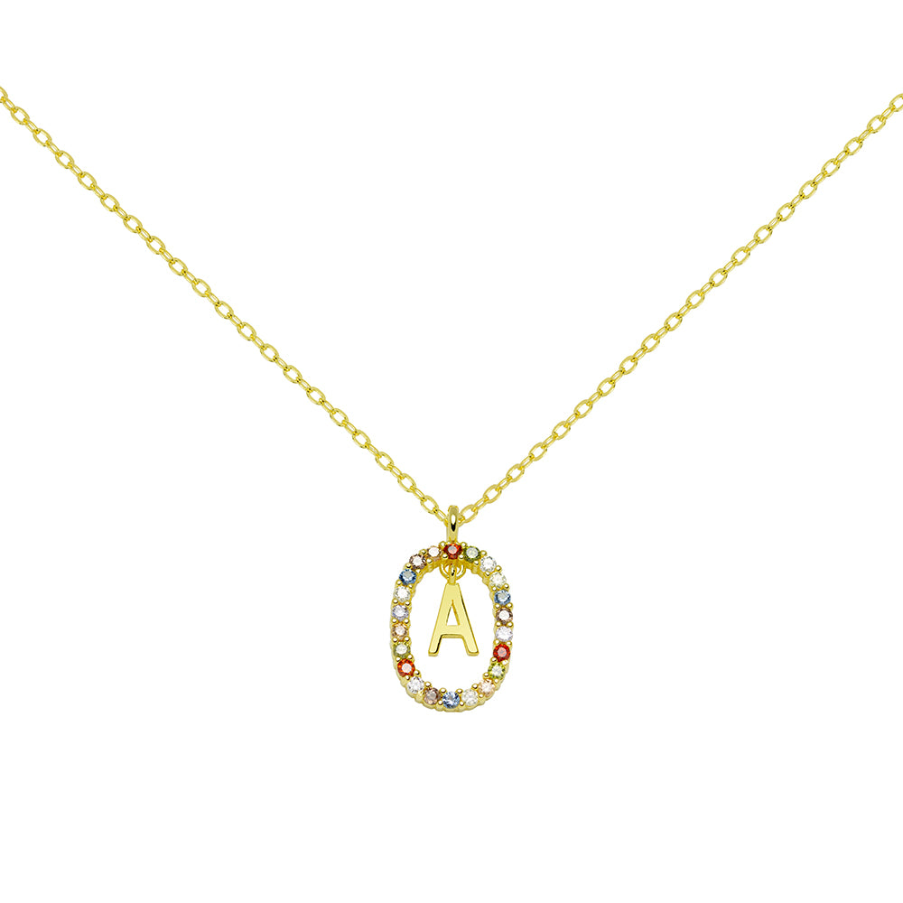 Collar con Inicial Esfera Circonitas