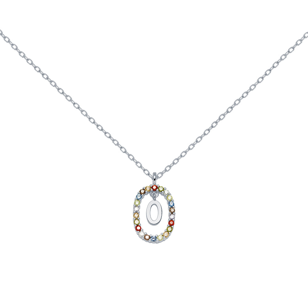 Collar con Inicial Esfera Circonitas Plata
