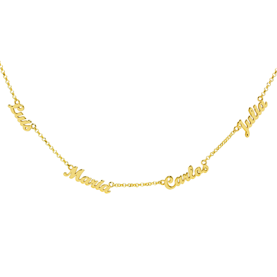 Collar de Oro 9K o 18K con Nombres Grabados