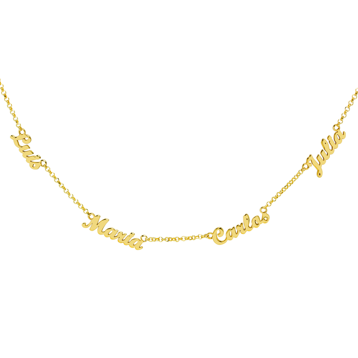 Collar de Oro 18K con Nombres Grabados