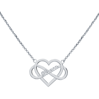Collar Corazón Infinito de Plata 925 Personalizado