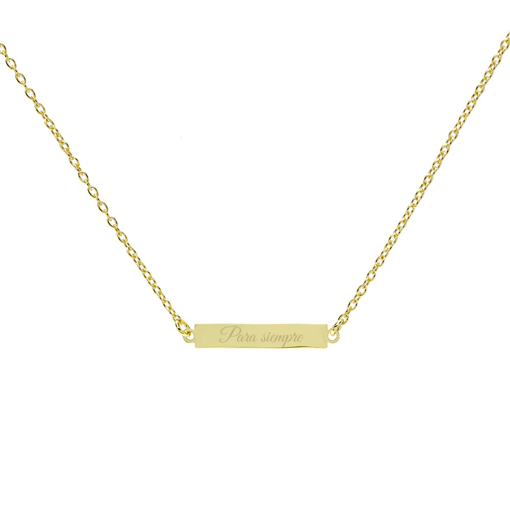 Collar Personalizable Medalla Rectangular Plata