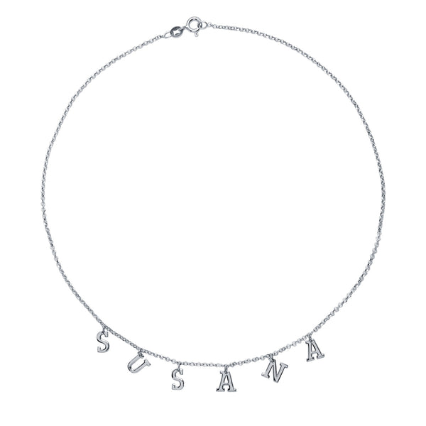 Collar con nombre letras Plata