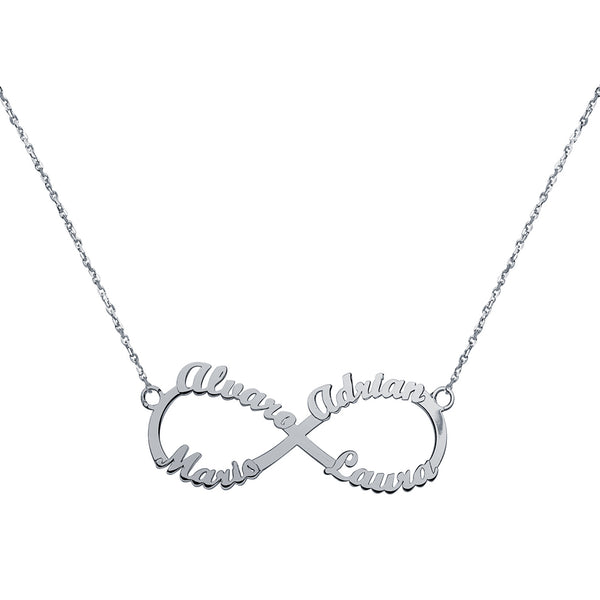 Collar con nombres Infinito Cuadruple Oro