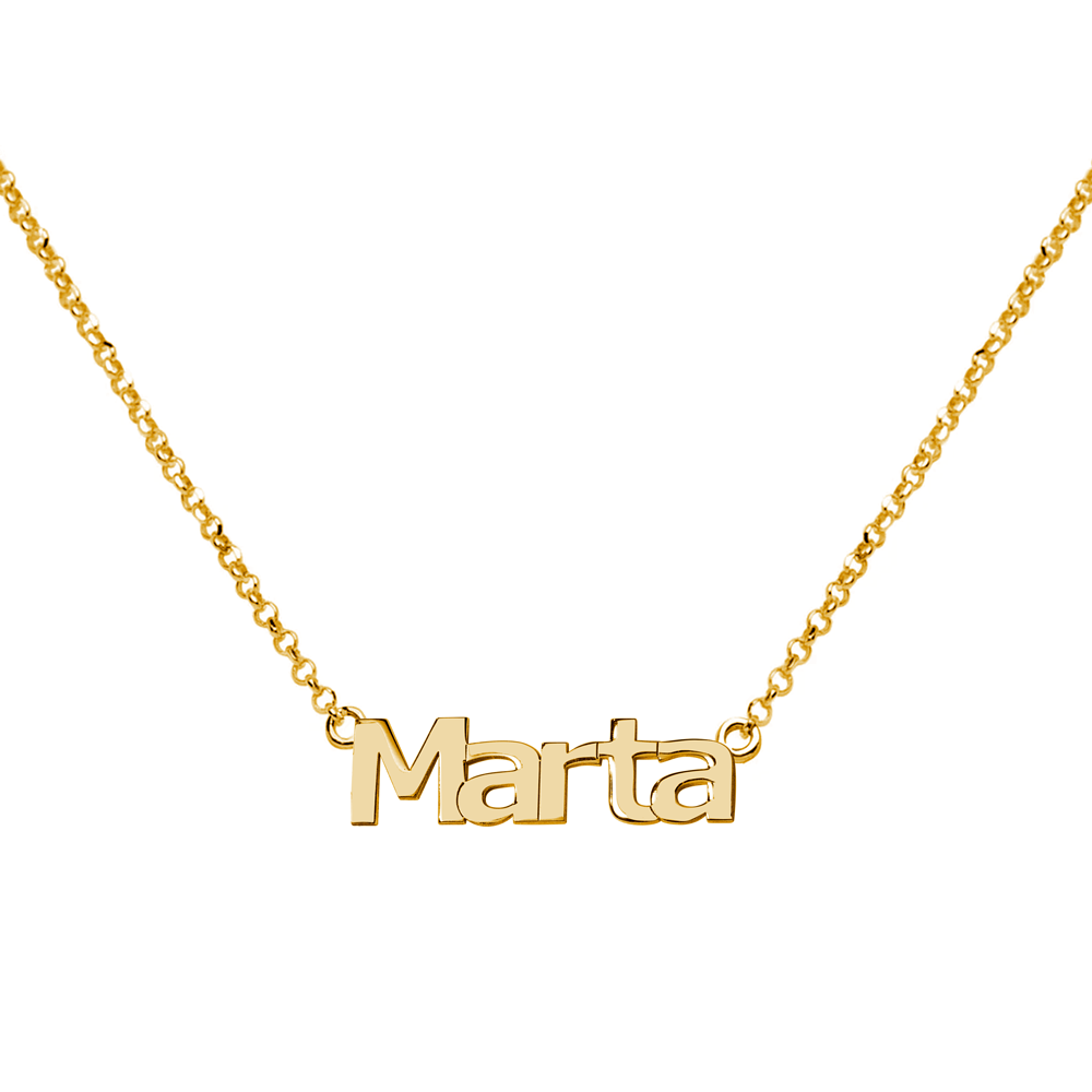 Collar con nombre Sans Serif Plata