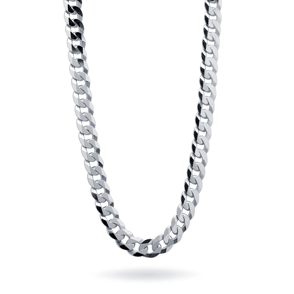 Cadena Barbada Lapidada 60cm Hombre Plata