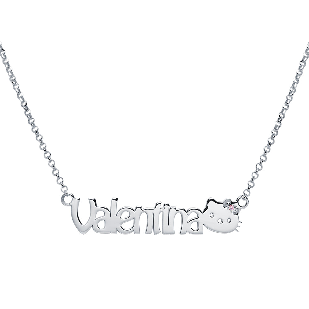 Collar con Nombre Kids Kitty Plata