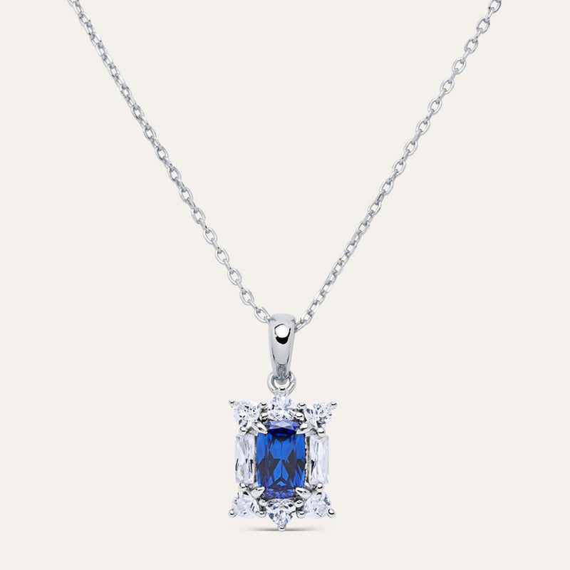 COLLAR EMERALD CUT SAPHIRE CENTRAL