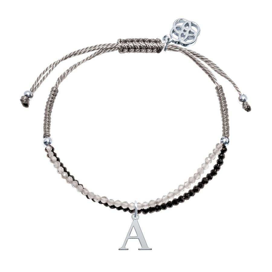 Pulsera con inicial piedras preciosas