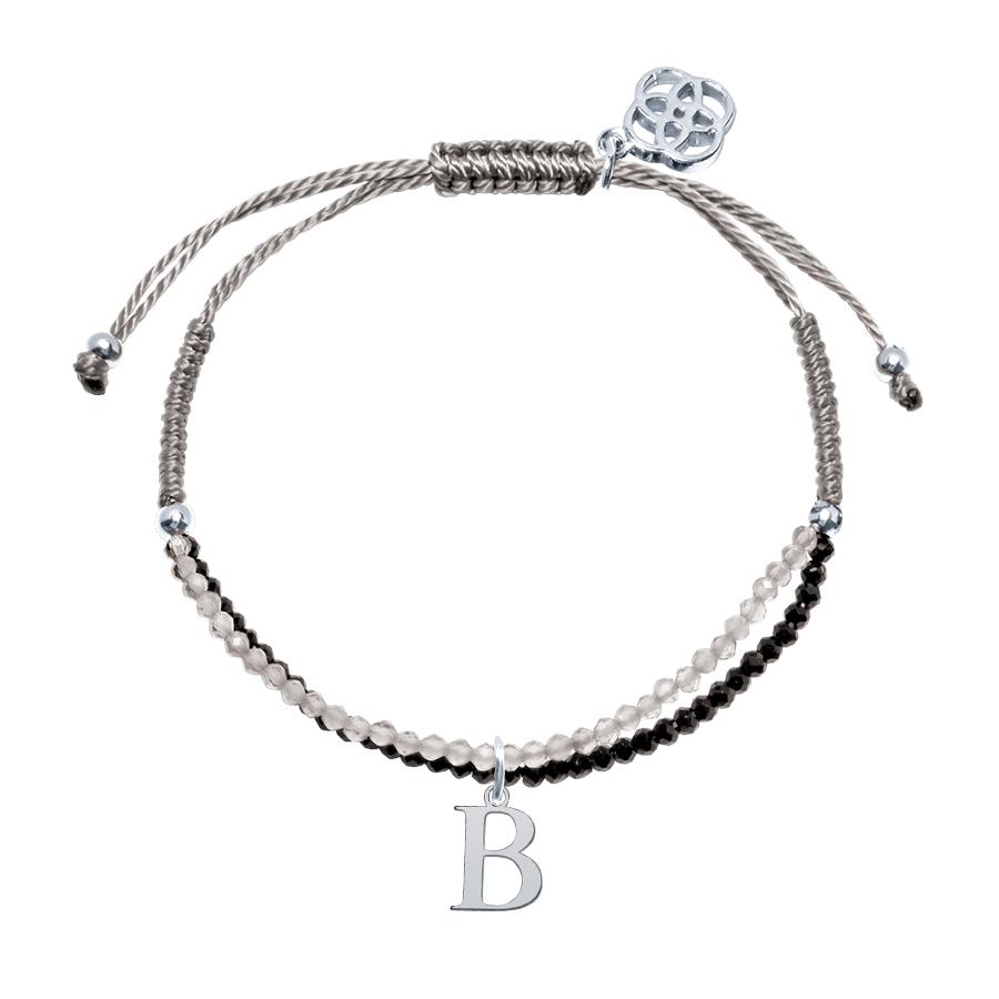 Pulsera con inicial piedras preciosas