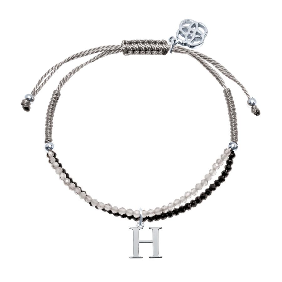Pulsera con inicial piedras preciosas
