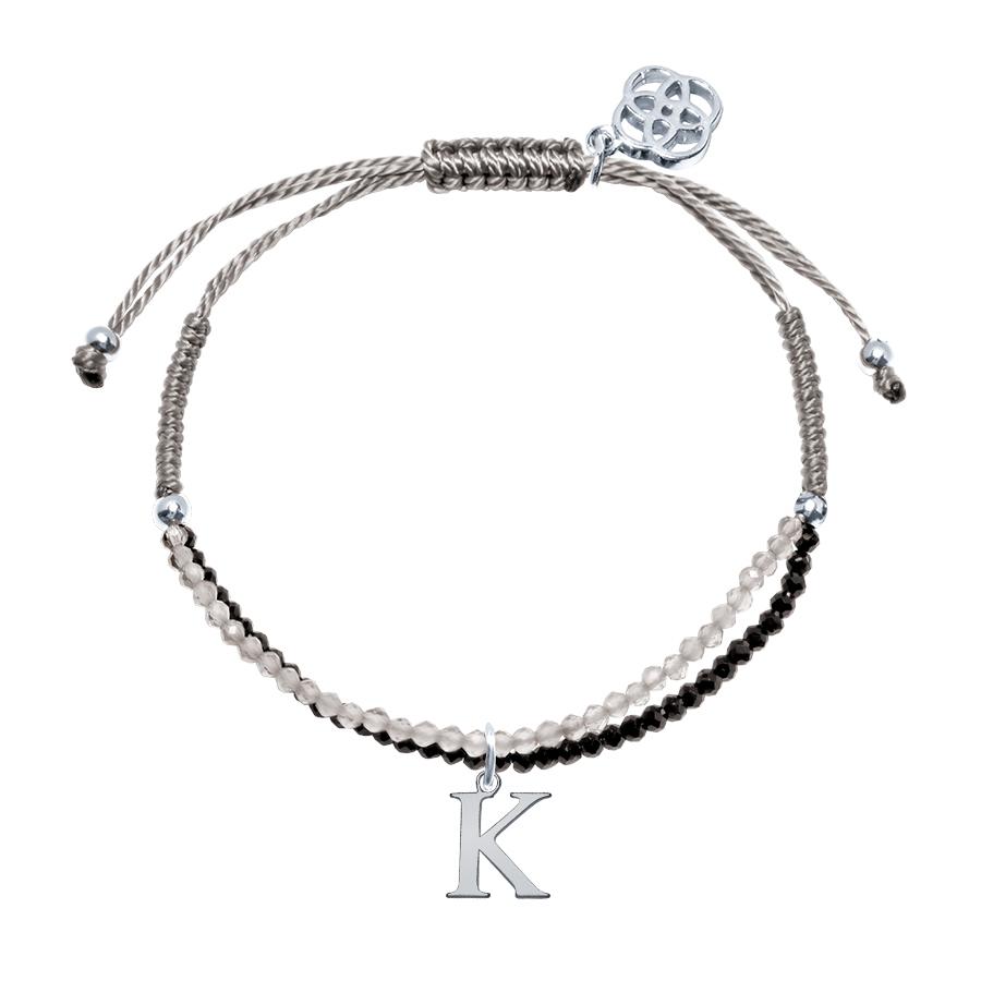 Pulsera con inicial piedras preciosas