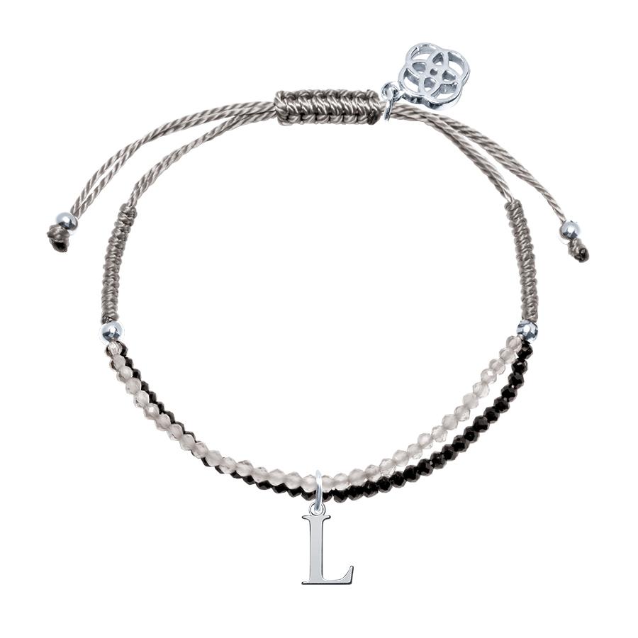 Pulsera con inicial piedras preciosas