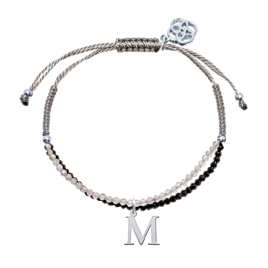 Pulsera con inicial piedras preciosas