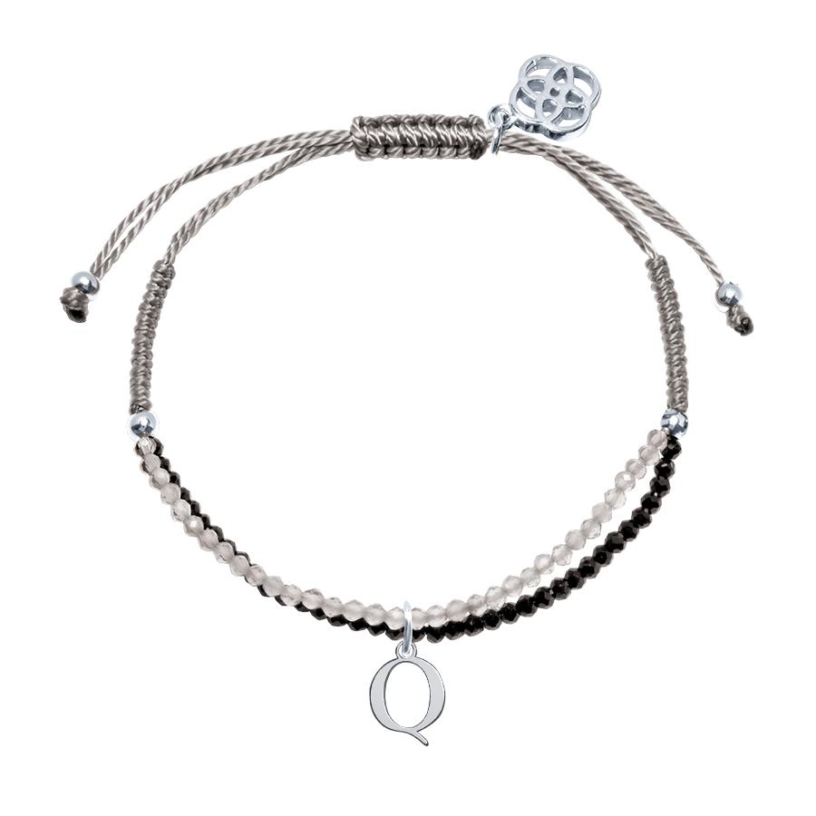 Pulsera con inicial piedras preciosas