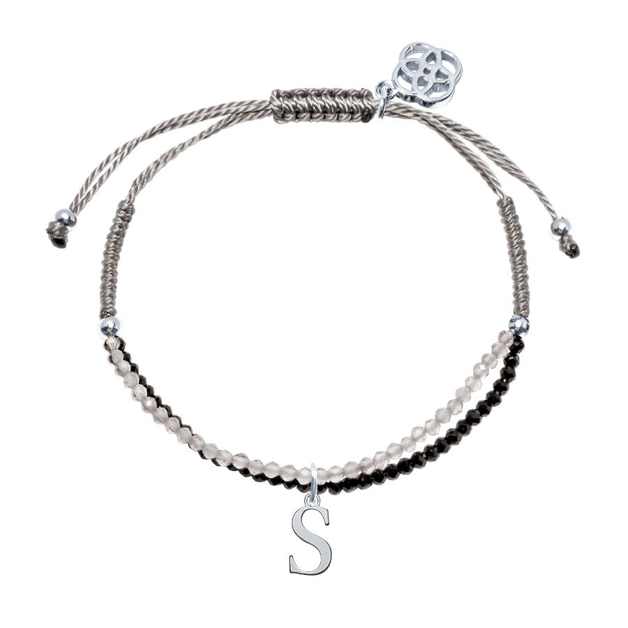 Pulsera con inicial piedras preciosas