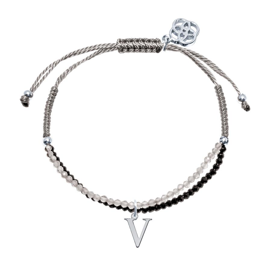 Pulsera con inicial piedras preciosas