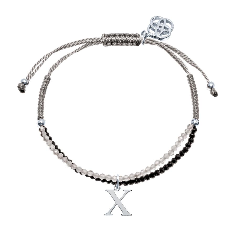 Pulsera con inicial piedras preciosas