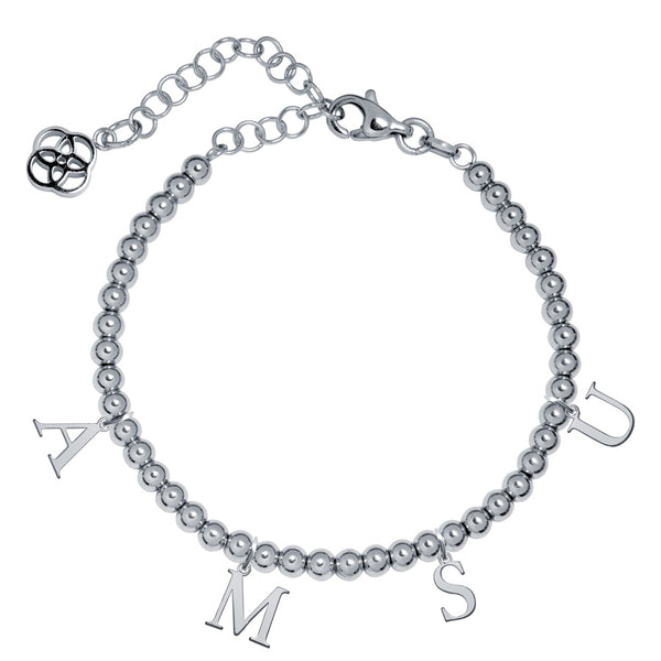 Pulsera con inicial 4 letras Acero