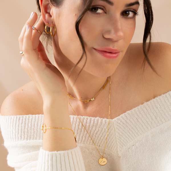 Collar String Small Rounded Charm Plata