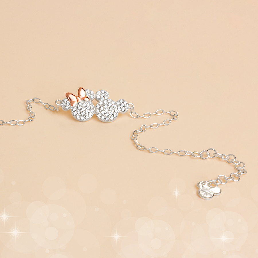 Pulsera Minnie y Mickey Shine Disney Plata