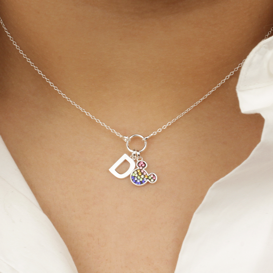 Collar Con Inicial Disney Plata