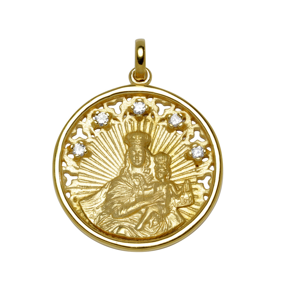 Medalla Virgen 5 Circonitas Plata