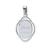 Colgante Virgen Niña Ovalada Plata