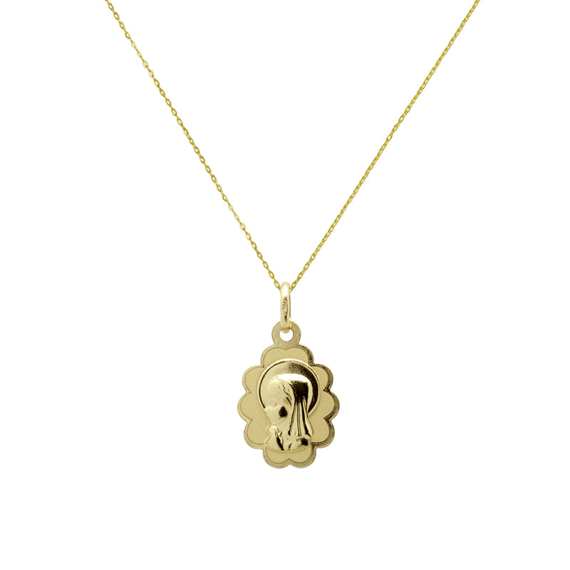 Collar Virgen Ovalada en Oro