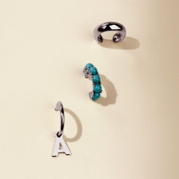 Pendientes Aro Turquesas Ø 10mm Plata