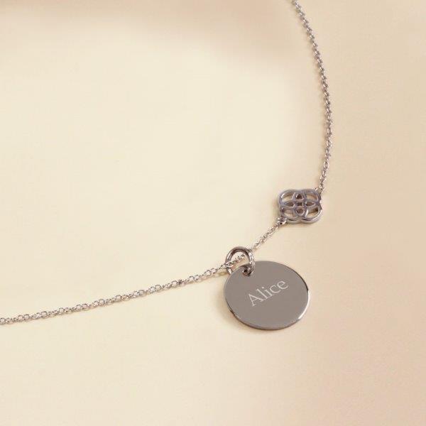 Gargantilla Customima logo lateral Plata