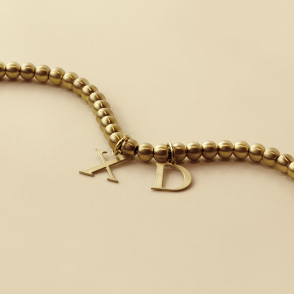 Pulsera con inicial 2 letras Acero Doré Vintage
