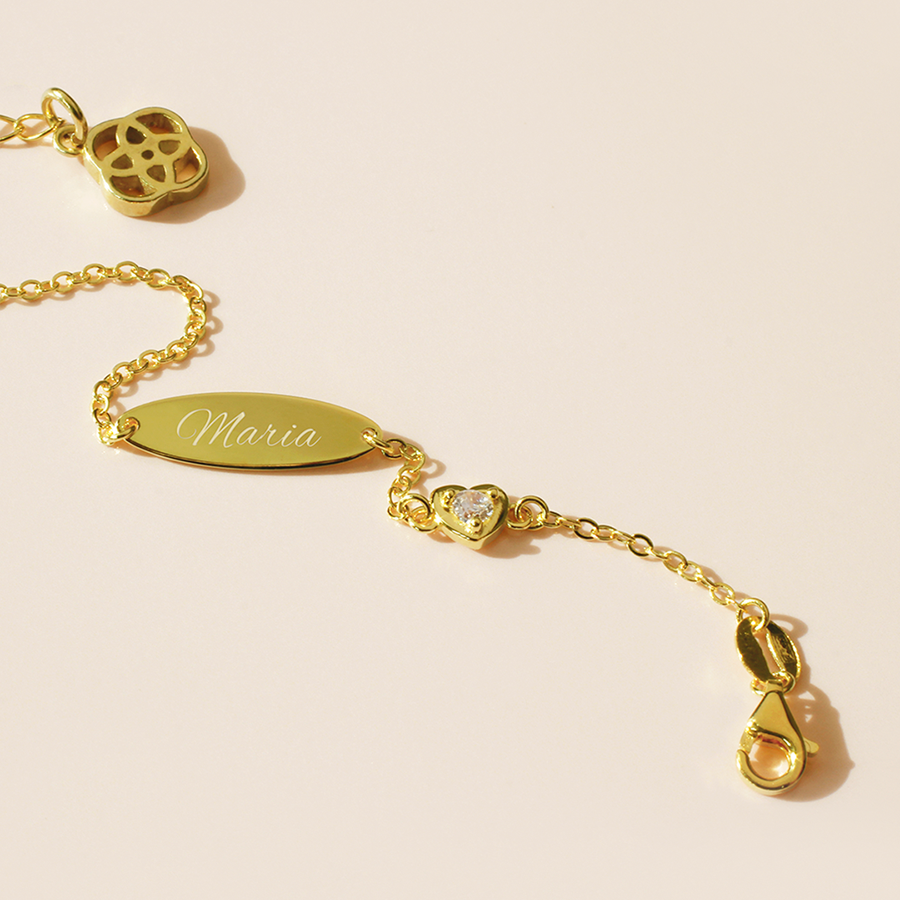 Pulsera Bebé Corazón Plata