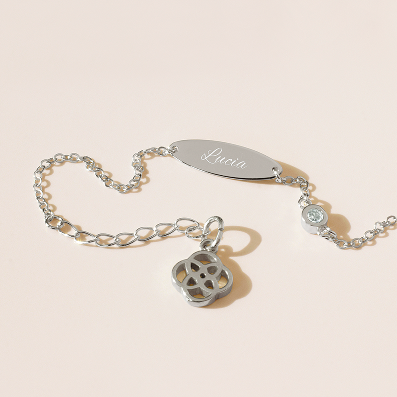 Pulsera Bebé Circonita Plata Doré