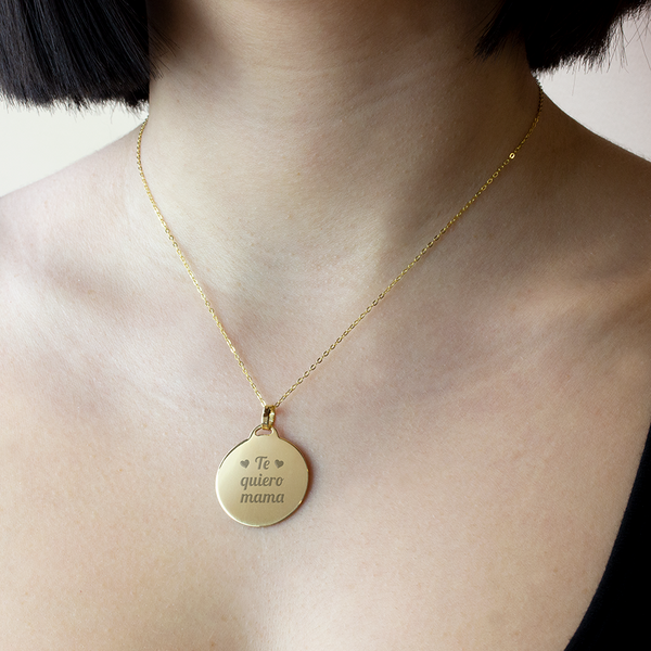 Collar String Large Rounded Charm Plata