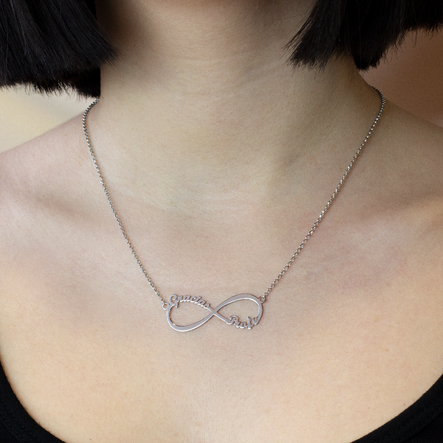 Collar Infinito Cuadruple Plata