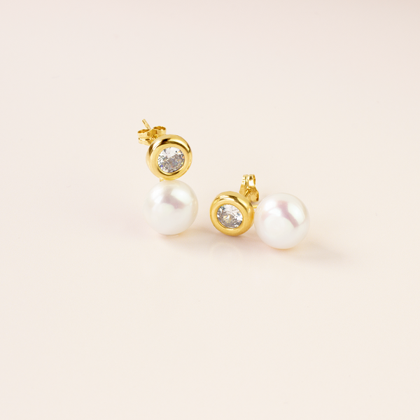 Pendientes Tu y Yo Bisel Oro