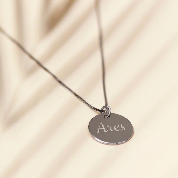 Collar String Small Rounded Charm Plata