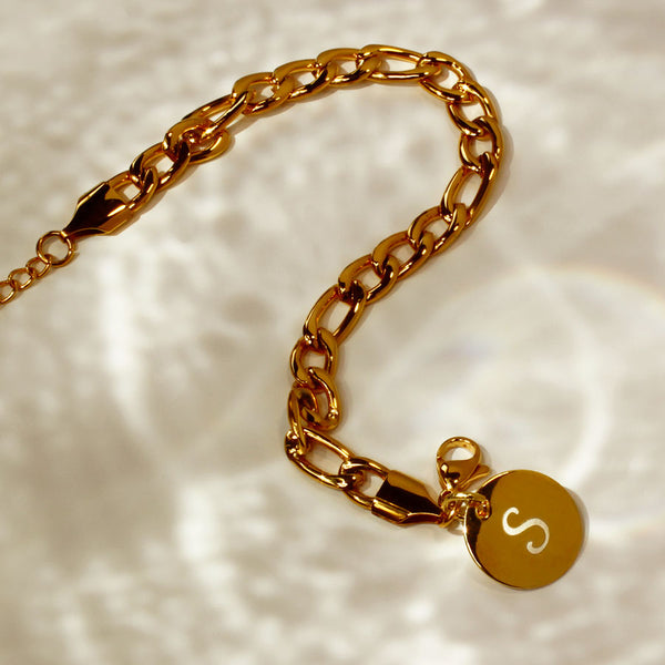 Pulsera Personalizada Cadena Figaro Gruesa Acero