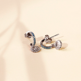 Pendientes Aro Turquesas Conchas Ø 10mm Plata