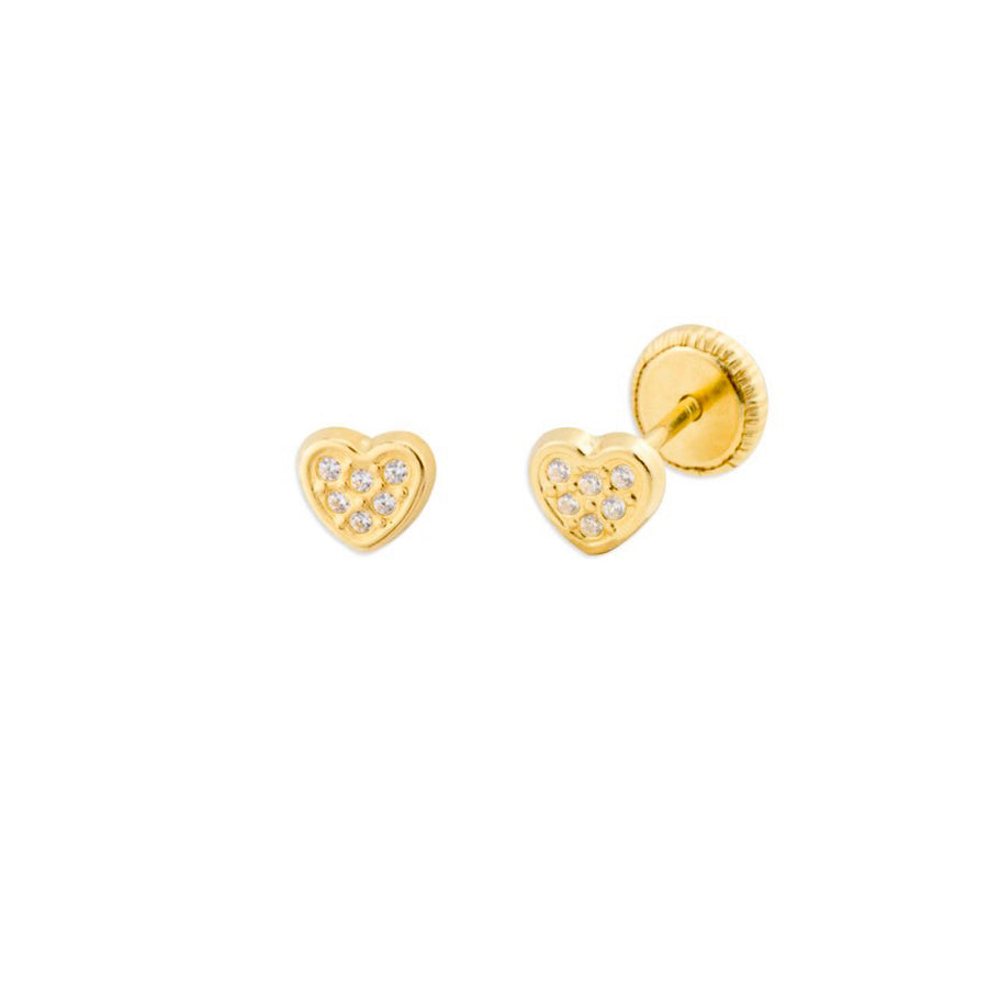 Pendientes Bebés Corazón Oro 18k