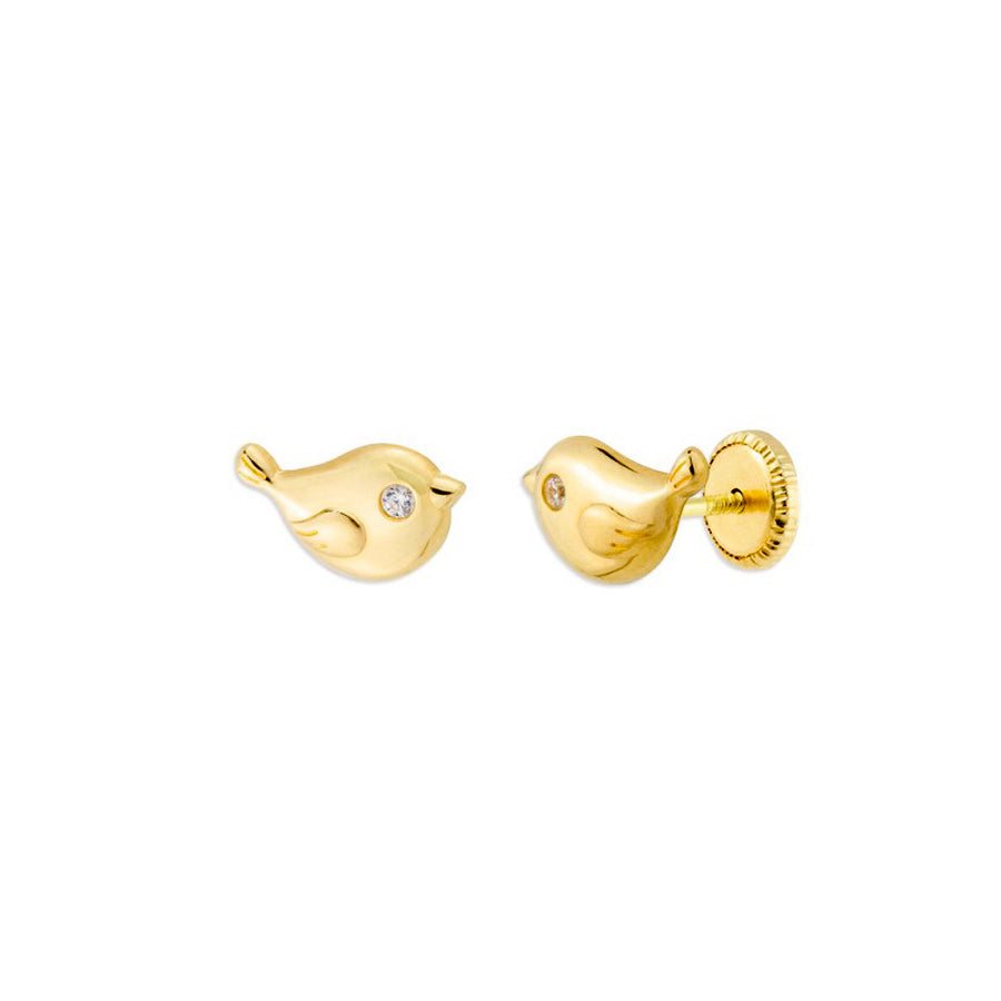 Pendientes Bebés Pajaritos Oro 18k