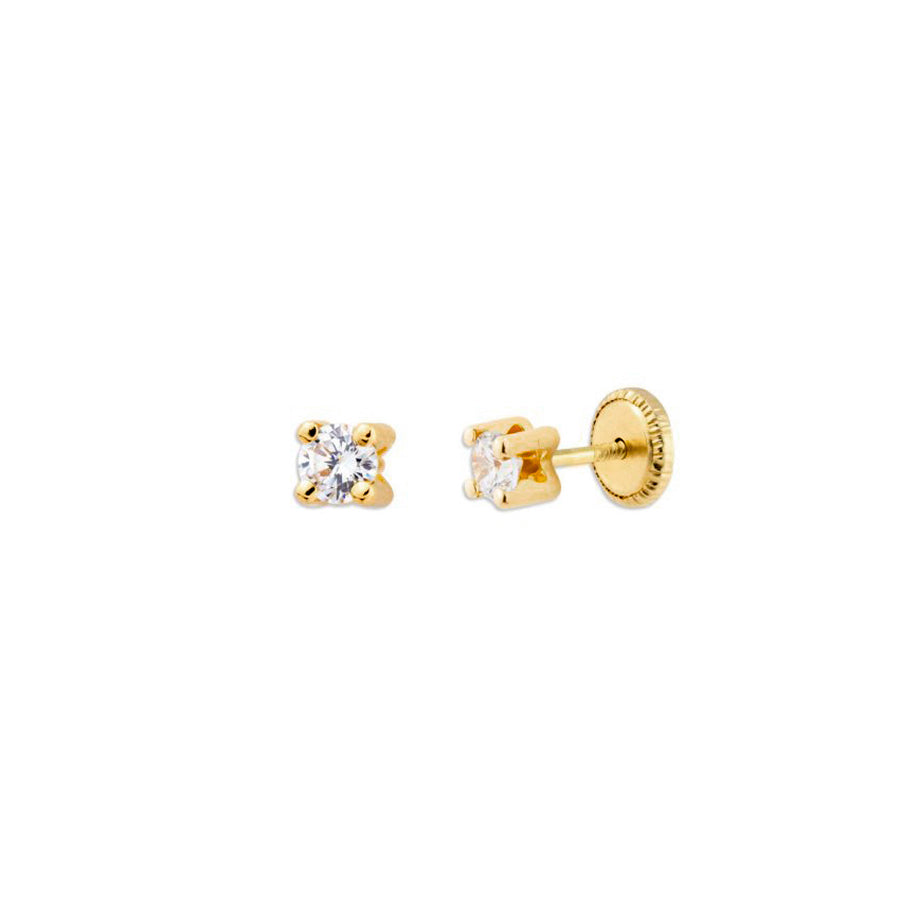 Pendientes Bebés 4 grapas 3mm Oro 18k