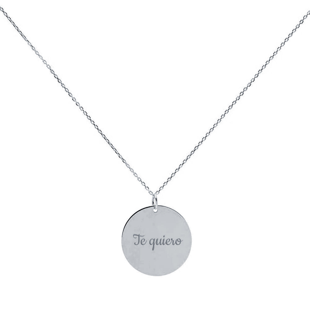 Collar Personalizable Medalla Grande Oro