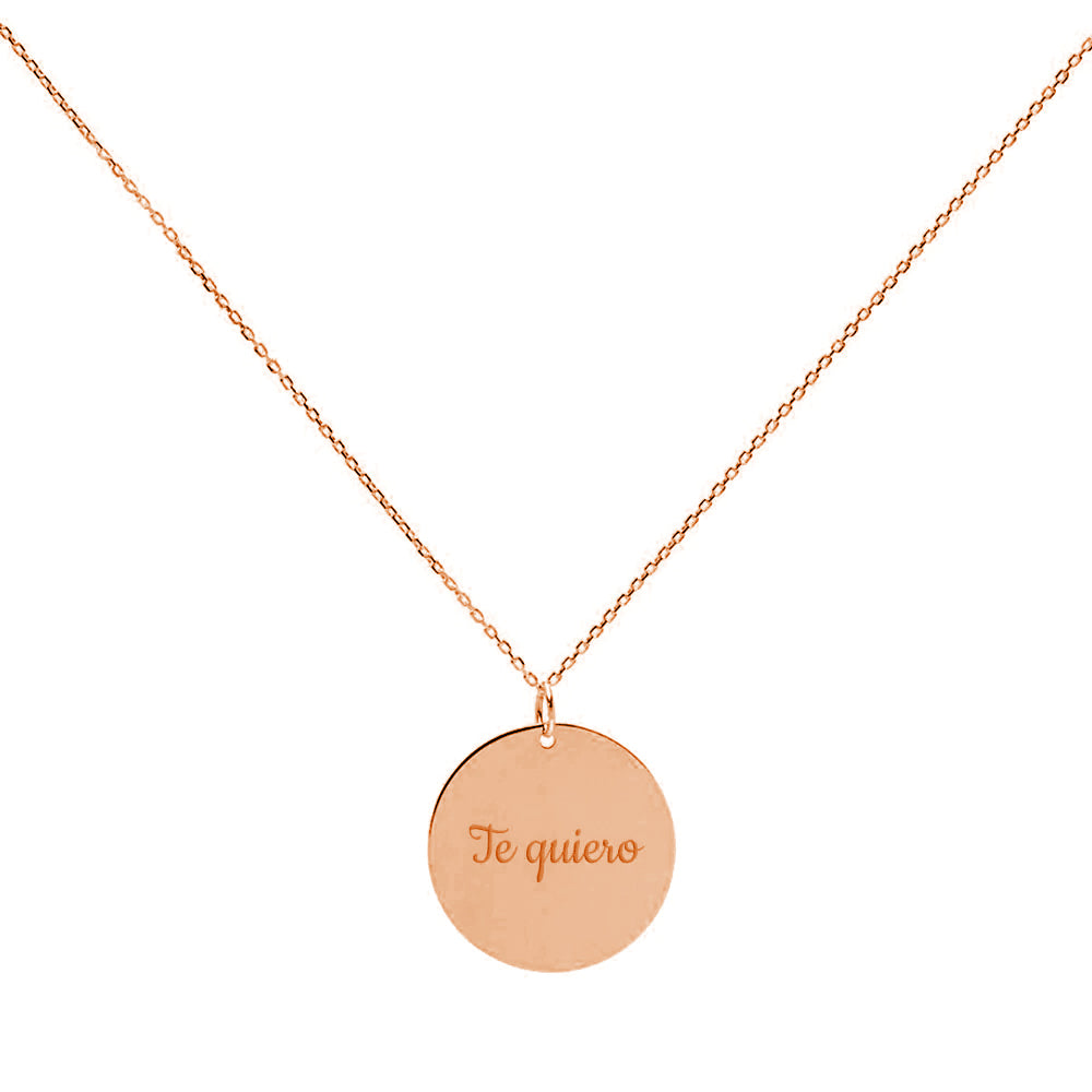 Collar Personalizable Medalla Grande Oro