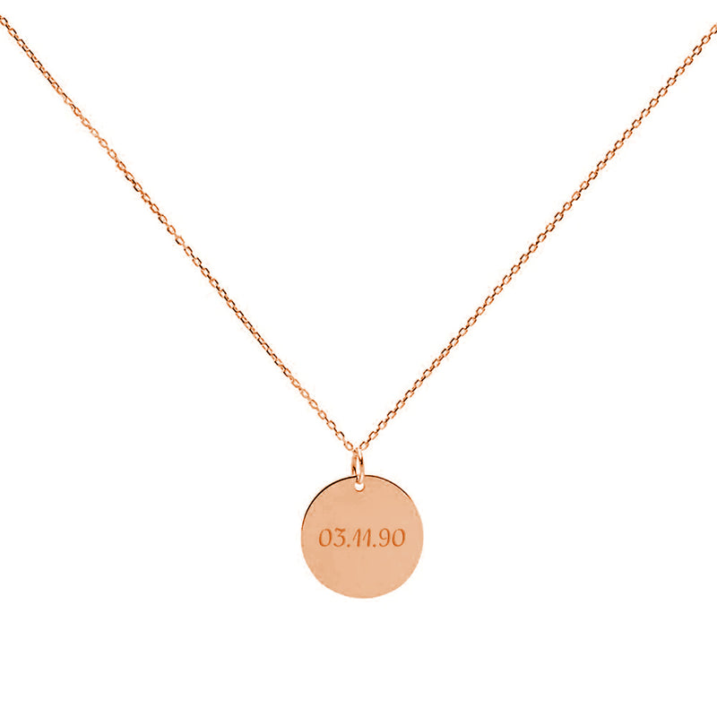 Collar Personalizable Medalla Pequeña en Oro