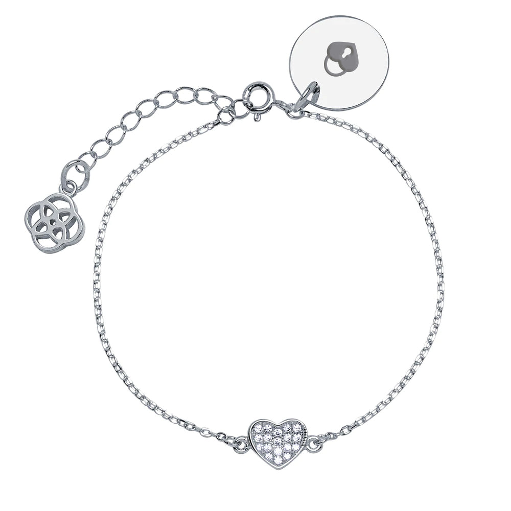 Pulsera Personalizable Shine Heart Plata