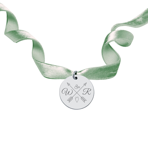 Medalla Ramo Novia Terciopelo Mediana Plata