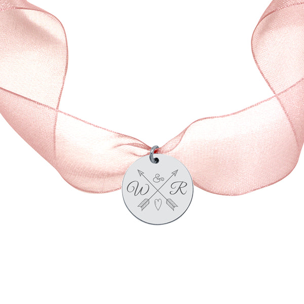 Medalla Ramo Novia Organza Mediana Plata