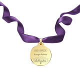 Medalla Ramo Novia Terciopelo Plata Doré